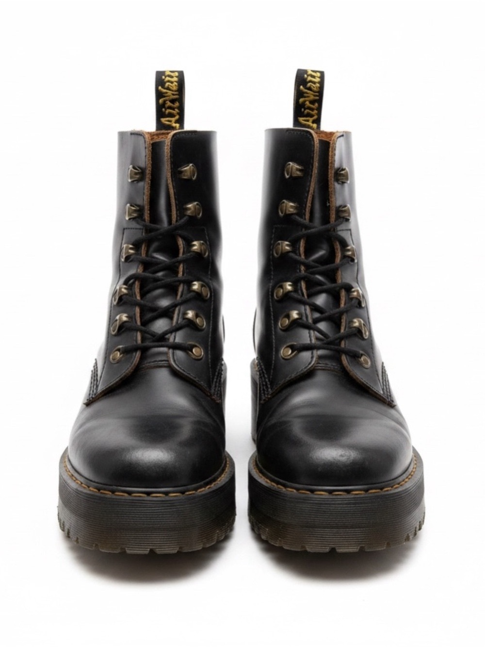 Dr. Martens Leona Women's Vintage Smooth Leather Heeled Boots Size 9